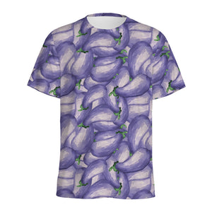 Watercolor Eggplant Print Men's Sports T-Shirt