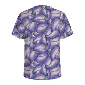 Watercolor Eggplant Print Men's Sports T-Shirt