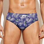 Watercolor Eggplant Print Men's Swim Briefs