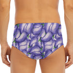 Watercolor Eggplant Print Men's Triangle Swim Briefs