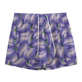 Watercolor Eggplant Print Mesh Shorts