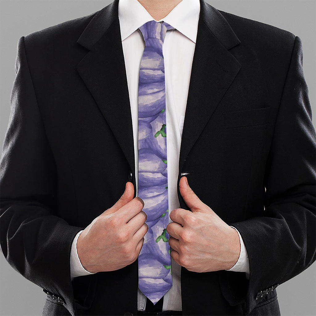 Watercolor Eggplant Print Necktie