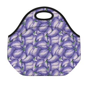 Watercolor Eggplant Print Neoprene Lunch Bag