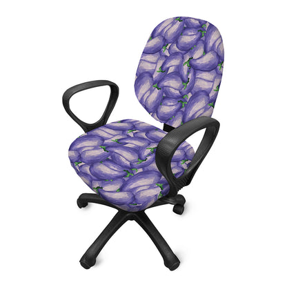 Watercolor Eggplant Print Office Chair Cover