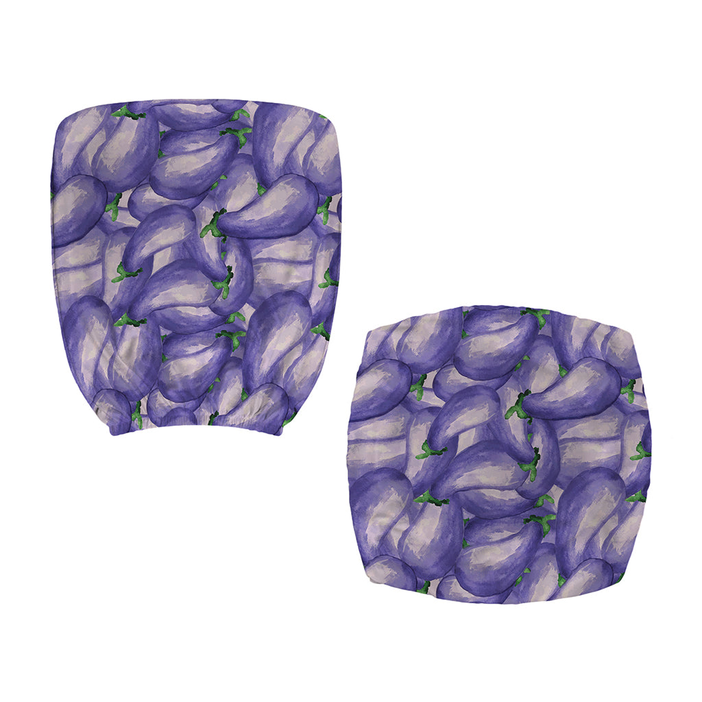 Watercolor Eggplant Print Office Chair Cover