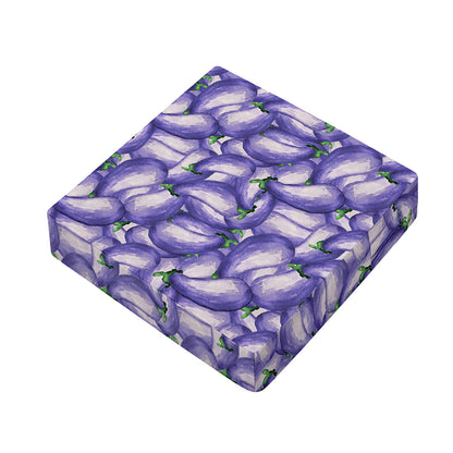 Watercolor Eggplant Print Outdoor Seat Cushion Cover