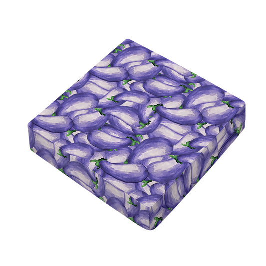 Watercolor Eggplant Print Outdoor Seat Cushion Cover