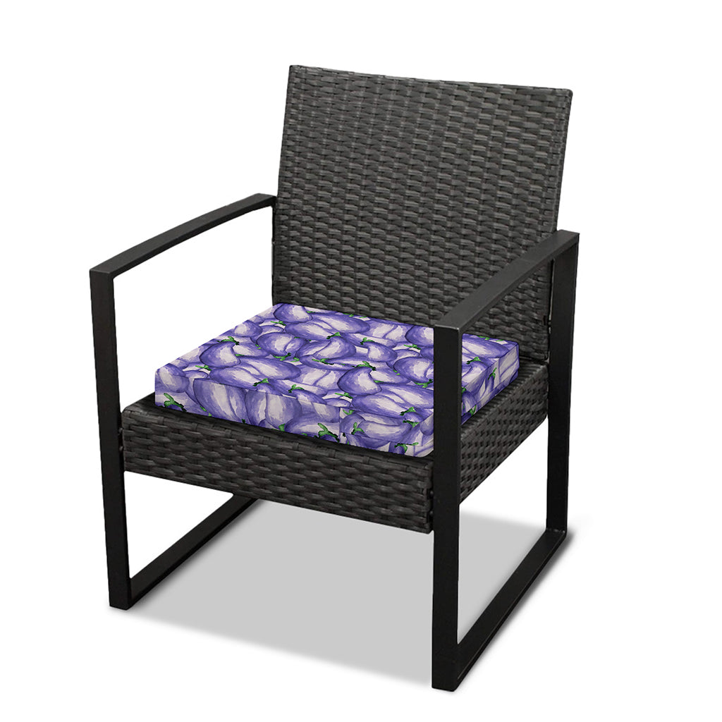 Watercolor Eggplant Print Outdoor Seat Cushion Cover