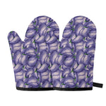 Watercolor Eggplant Print Oven Mitts