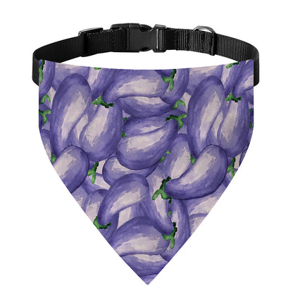 Watercolor Eggplant Print Over The Collar Dog Bandana