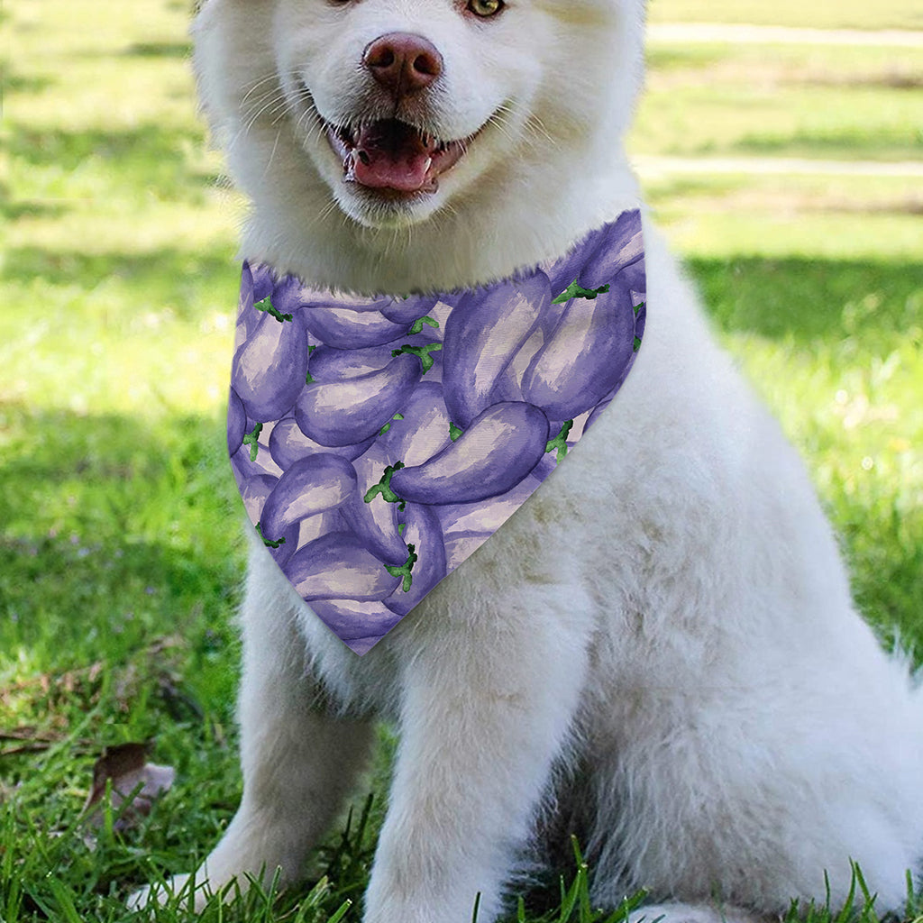Watercolor Eggplant Print Over The Collar Dog Bandana