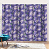 Watercolor Eggplant Print Pencil Pleat Curtains