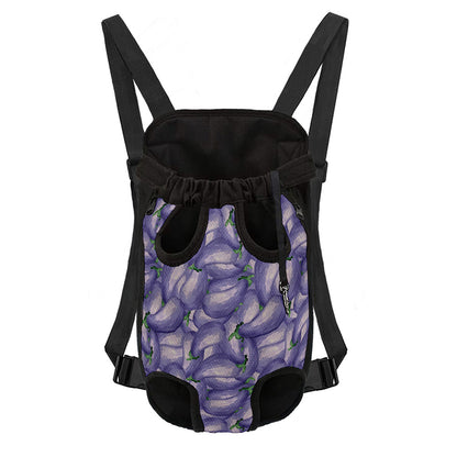 Watercolor Eggplant Print Pet Carrier Backpack