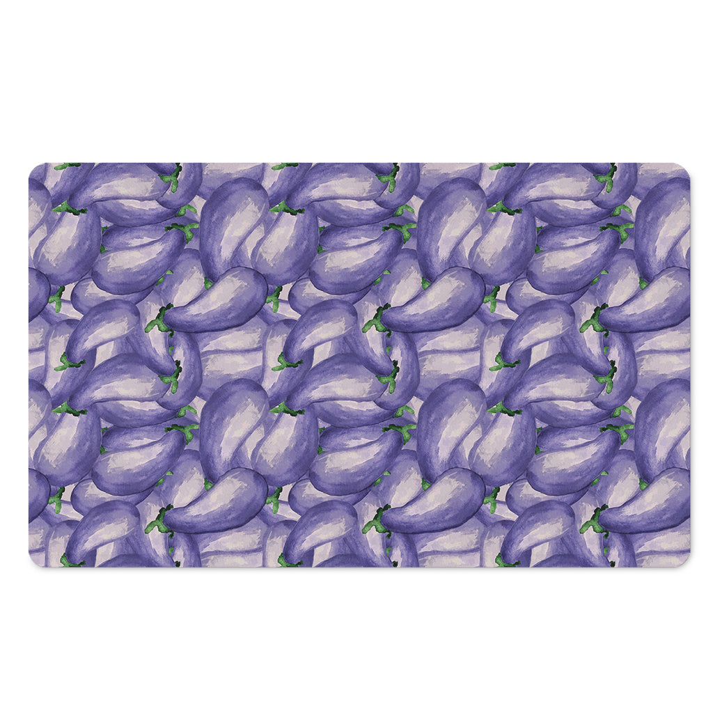 Watercolor Eggplant Print Polyester Doormat