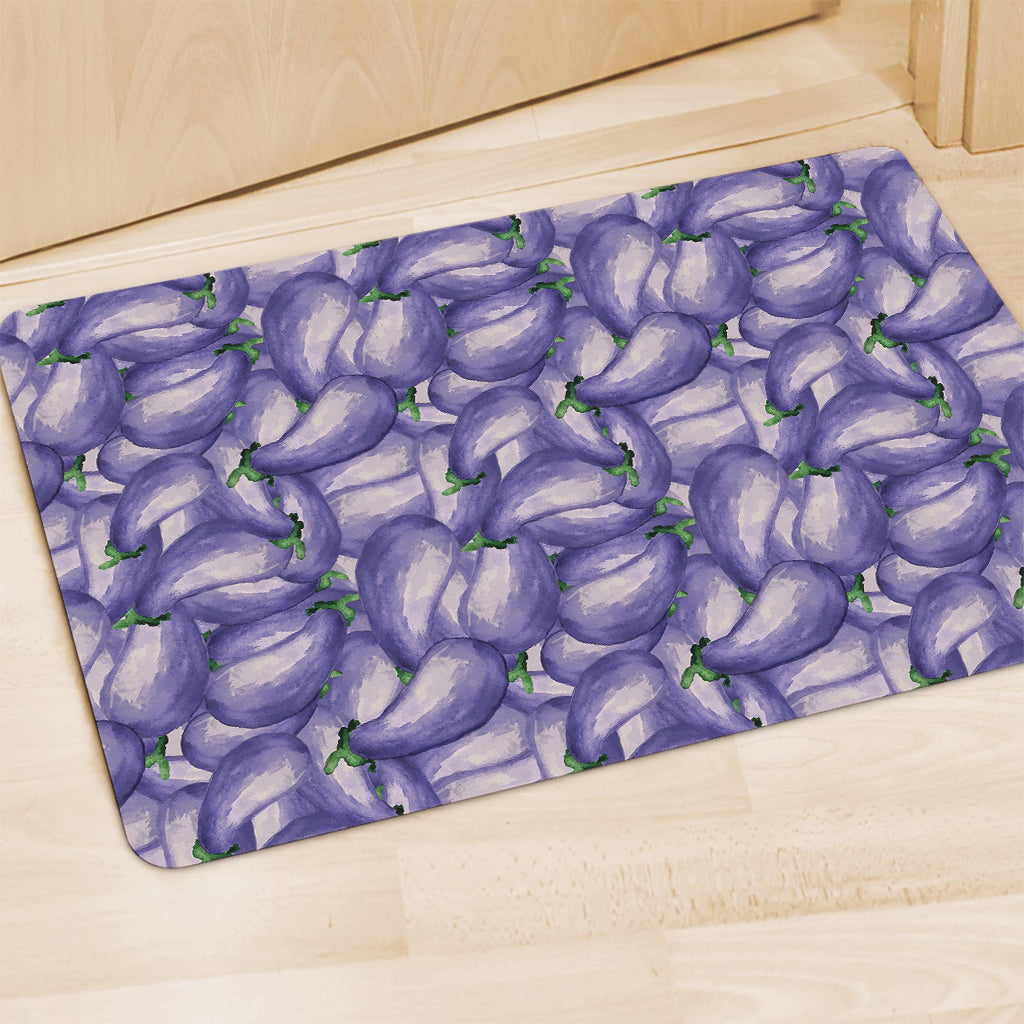 Watercolor Eggplant Print Polyester Doormat