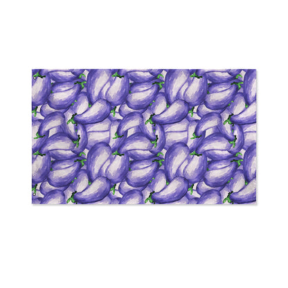 Watercolor Eggplant Print Polyester Flag