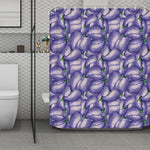 Watercolor Eggplant Print Polyester Shower Curtain