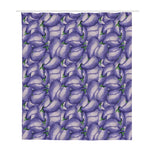Watercolor Eggplant Print Polyester Shower Curtain