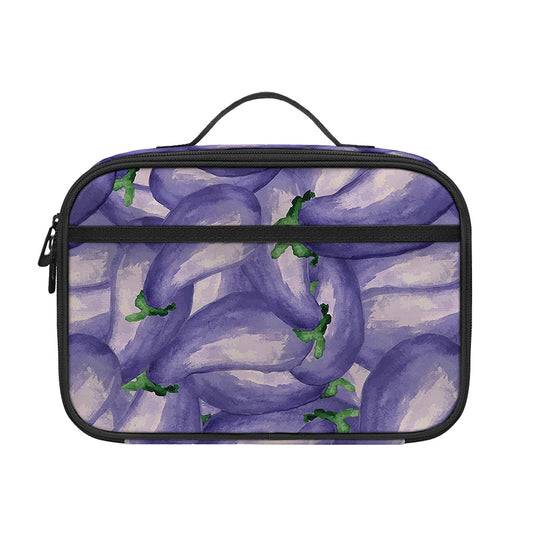 Watercolor Eggplant Print Portable Lunch Bag