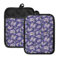 Watercolor Eggplant Print Pot Holders With Pocket