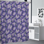 Watercolor Eggplant Print Premium Shower Curtain