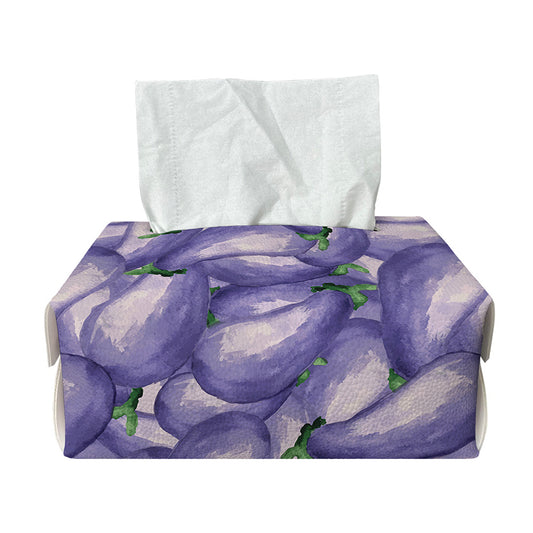 Watercolor Eggplant Print Rectangle Tissue Box Cover