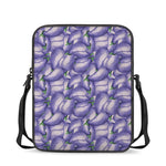 Watercolor Eggplant Print Rectangular Crossbody Bag