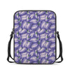 Watercolor Eggplant Print Rectangular Crossbody Bag