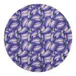 Watercolor Eggplant Print Round Blanket