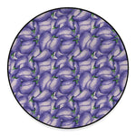 Watercolor Eggplant Print Round Floor Mat
