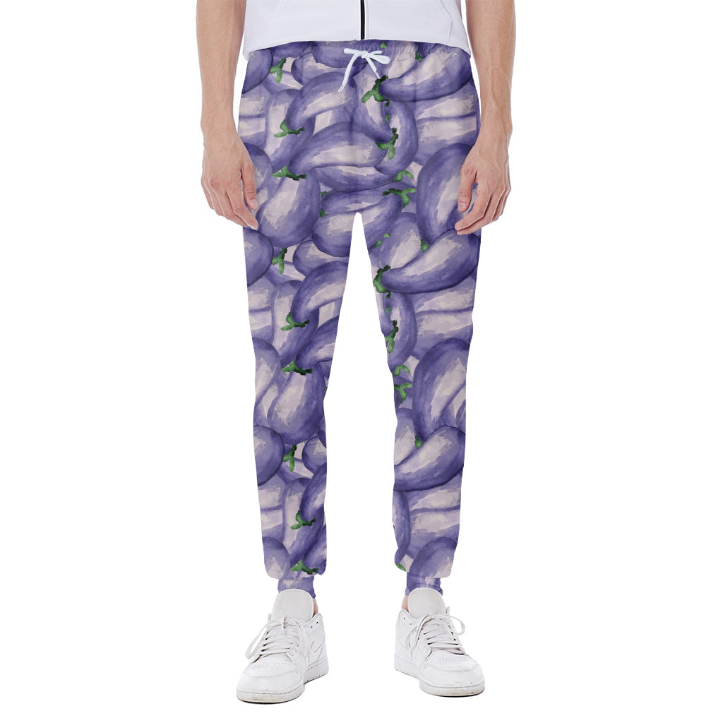 Watercolor Eggplant Print Scuba Joggers