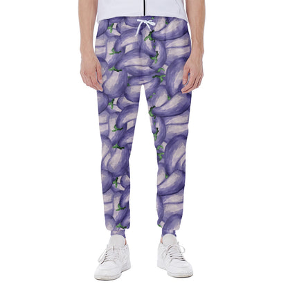 Watercolor Eggplant Print Scuba Joggers
