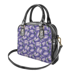 Watercolor Eggplant Print Shoulder Handbag