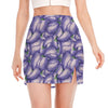 Watercolor Eggplant Print Side Slit Mini Skirt