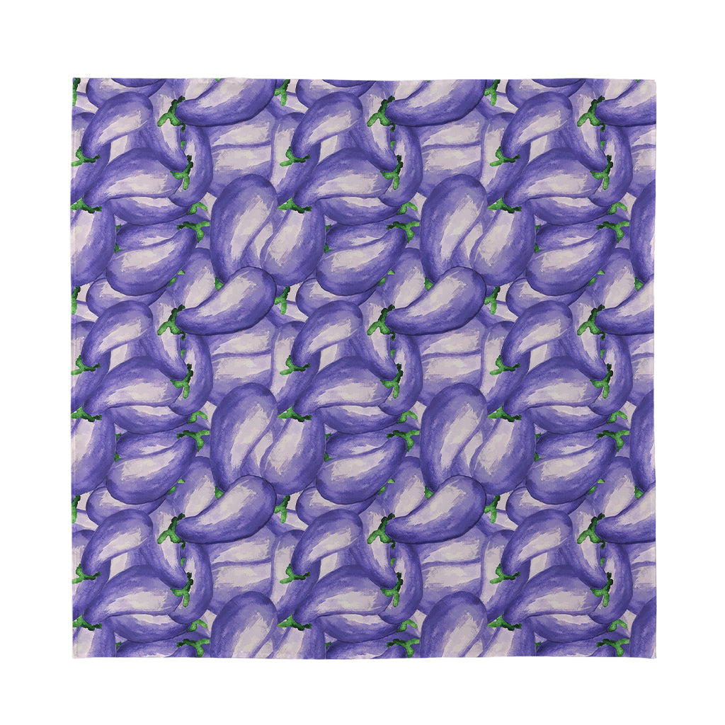 Watercolor Eggplant Print Silk Bandana