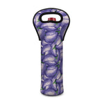 Watercolor Eggplant Print Single Neoprene Wine Tote