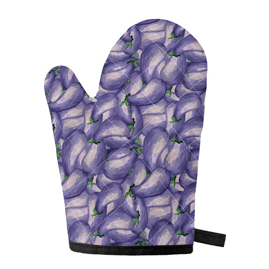 Watercolor Eggplant Print Single Oven Mitt