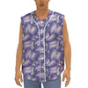 Watercolor Eggplant Print Sleeveless Baseball Jersey