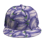 Watercolor Eggplant Print Snapback Cap