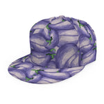 Watercolor Eggplant Print Snapback Cap