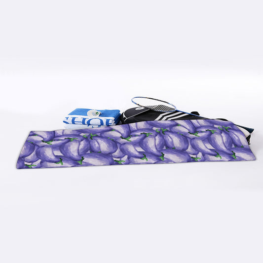 Watercolor Eggplant Print Sports Towel