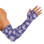 Watercolor Eggplant Print Sun Protection Arm Sleeves
