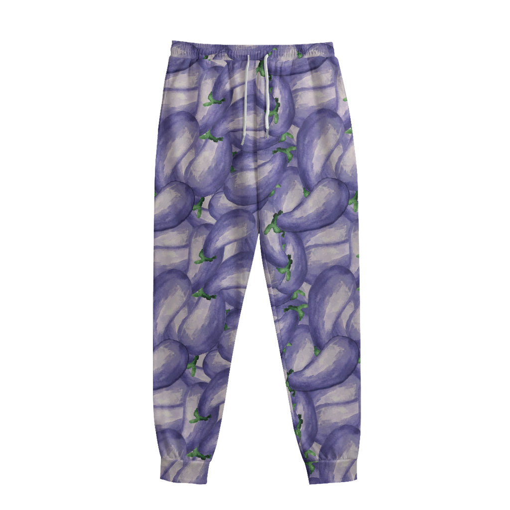 Watercolor Eggplant Print Sweatpants