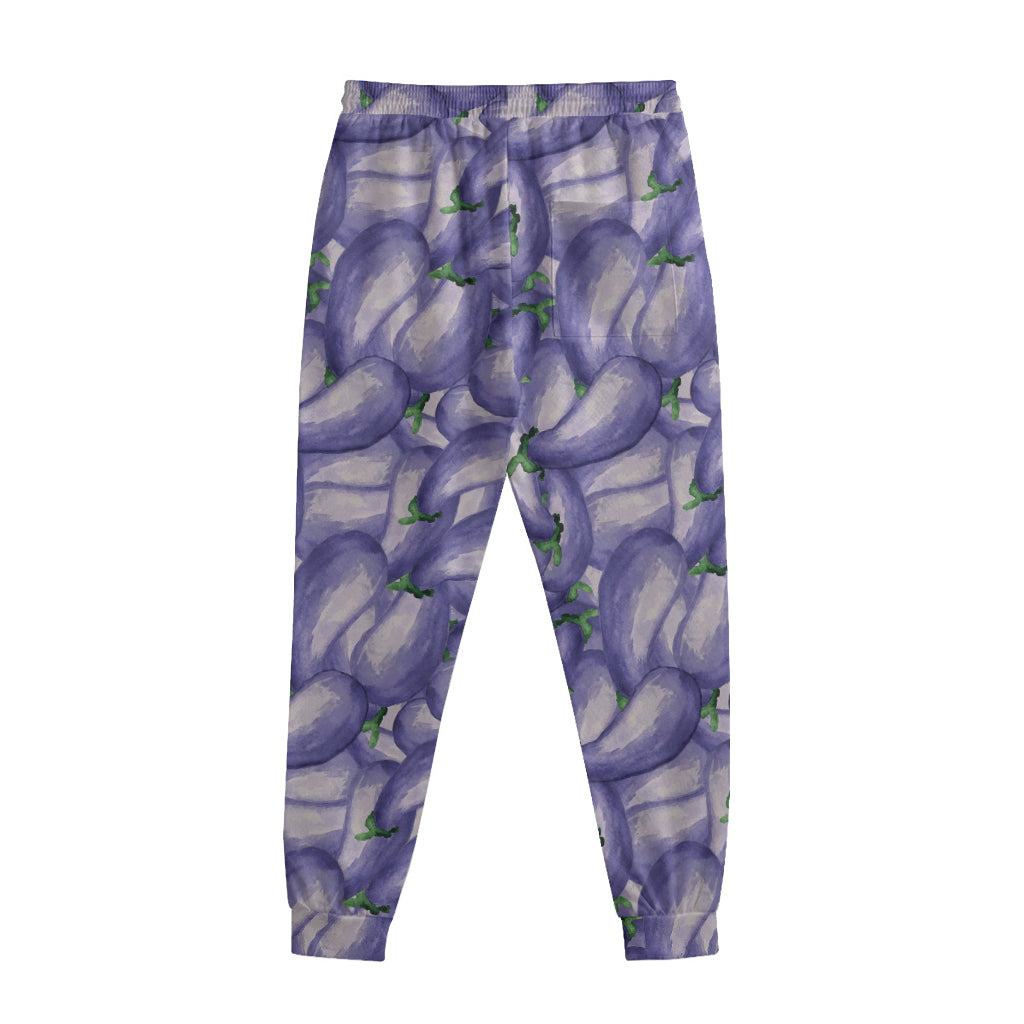 Watercolor Eggplant Print Sweatpants