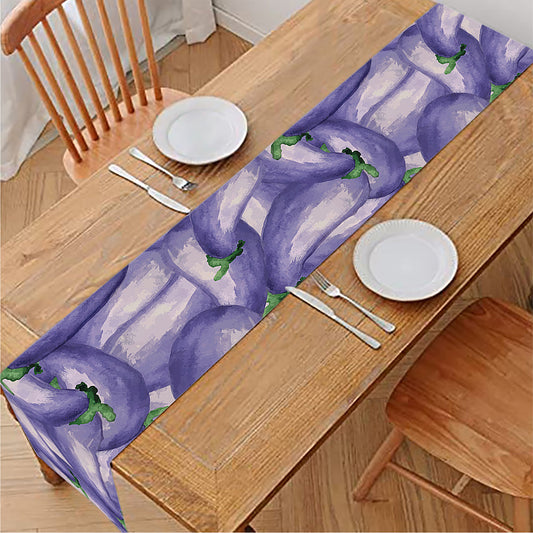 Watercolor Eggplant Print Table Runner