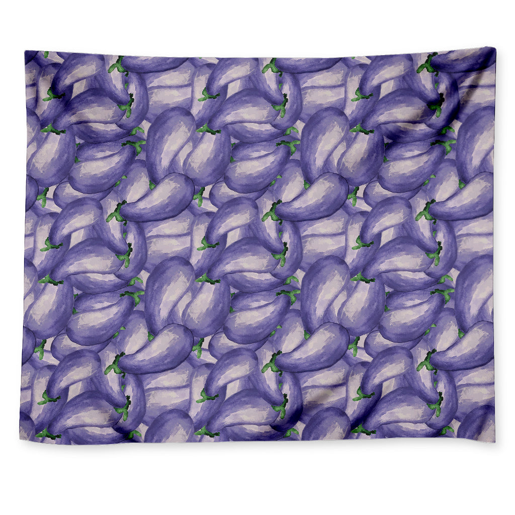 Watercolor Eggplant Print Tapestry