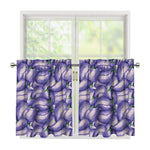 Watercolor Eggplant Print Tier Curtains