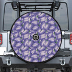 Watercolor Eggplant Print Tire Cover With Camera Hole