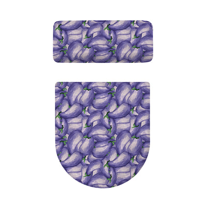 Watercolor Eggplant Print Toilet Lid And Tank Cover Set