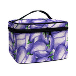 Watercolor Eggplant Print Travel Makeup Bag